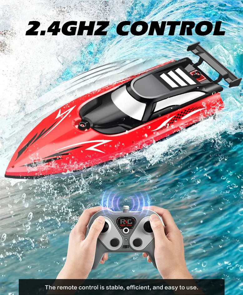 RC Battery Boat Ship 2.4Ghz High-Speed Remote Control Racing Ship Water Speed Boat Child Model Kids Boys Outdoor Pool Toys Gifts