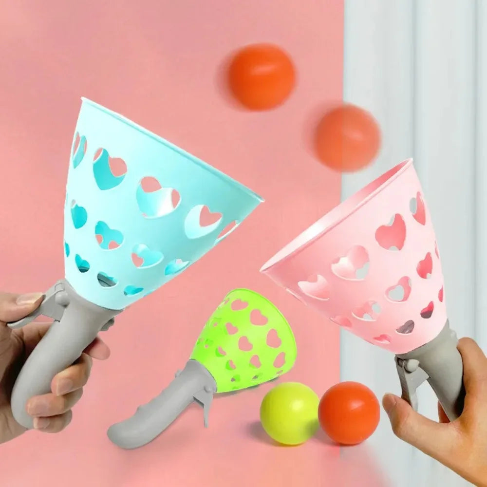 Fun Children's Ball Catching Game Ball Receiving Launcher Basketball Sports Toys Outdoor Indoor Interactive Parties Beach Toys