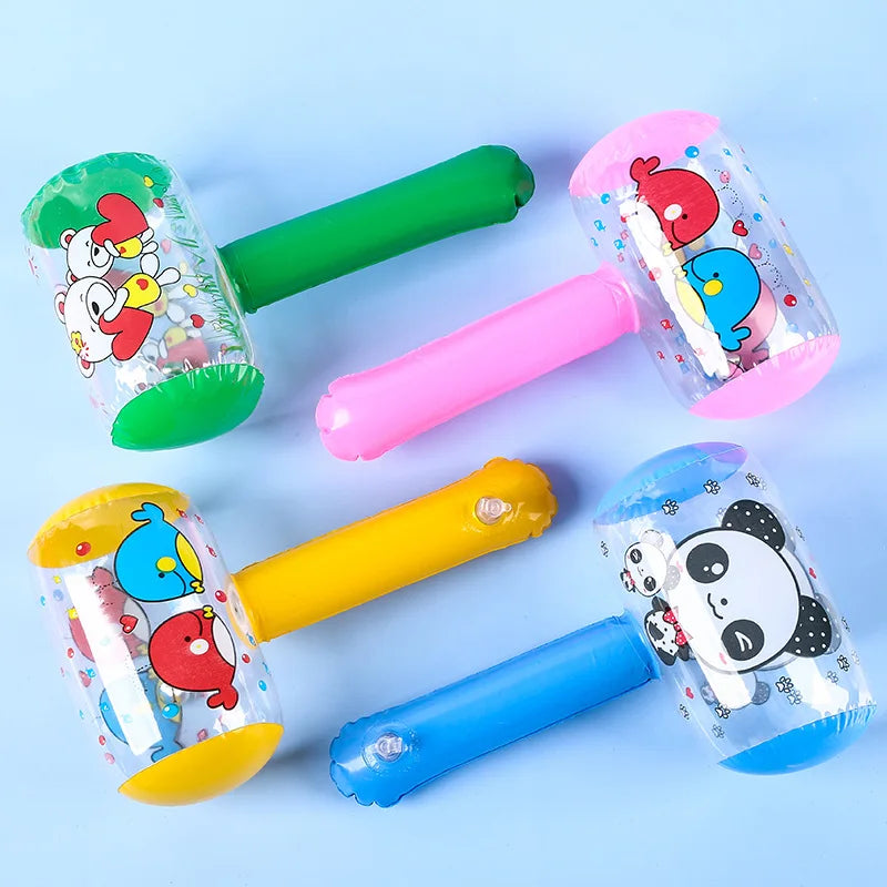 10Pcs Cute 3D Inflatable Hammer with Bell Pool Beach Toys for Kids Birthday Party Favors Baby Shower Gifts Treasure Goodie Bag