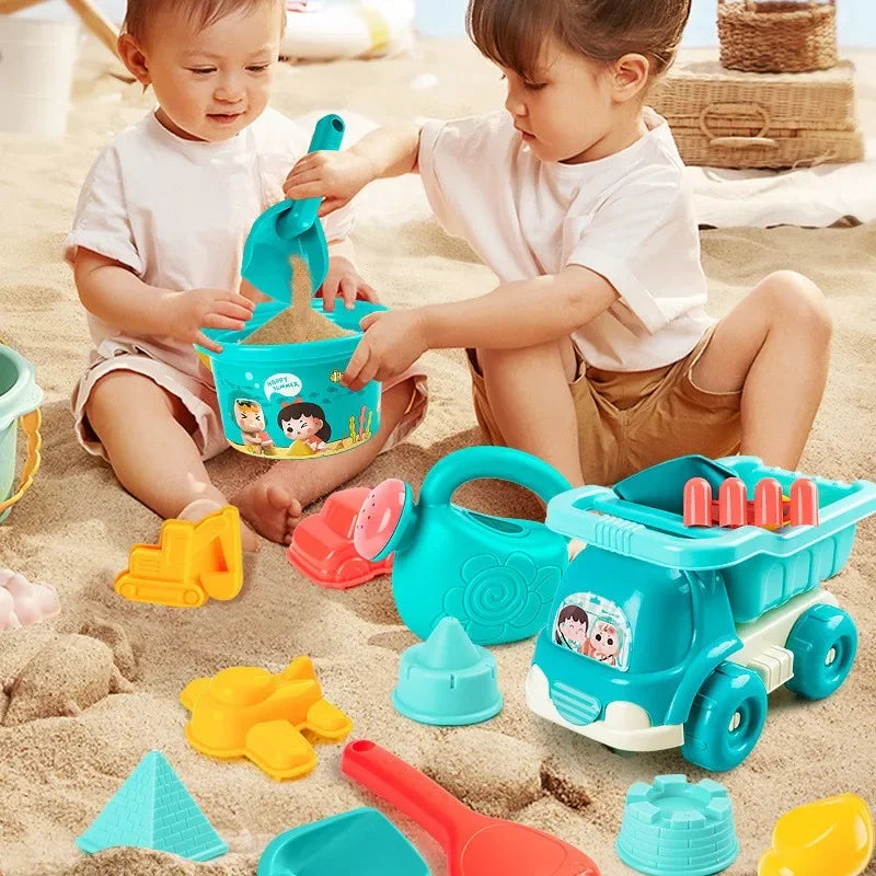 Summer Beach Set Toys For Kids Digging Sand Plastic Bucket Watering Bottle Shovels Children Beach Water Game Toys Tools