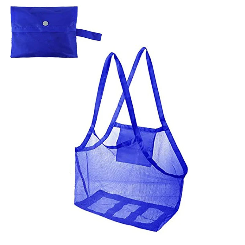 Outdoor Beach Mesh Bag Children Sand Away Foldable Portable Kids Beach Toys Clothes Towel Bag Toy Storage Sundries Organiser Bag
