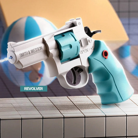 Revolver Water Gun Mechanical Continuous Water Gun Toy Outdoor Water and Beach Toys Kids Holiday Gifts