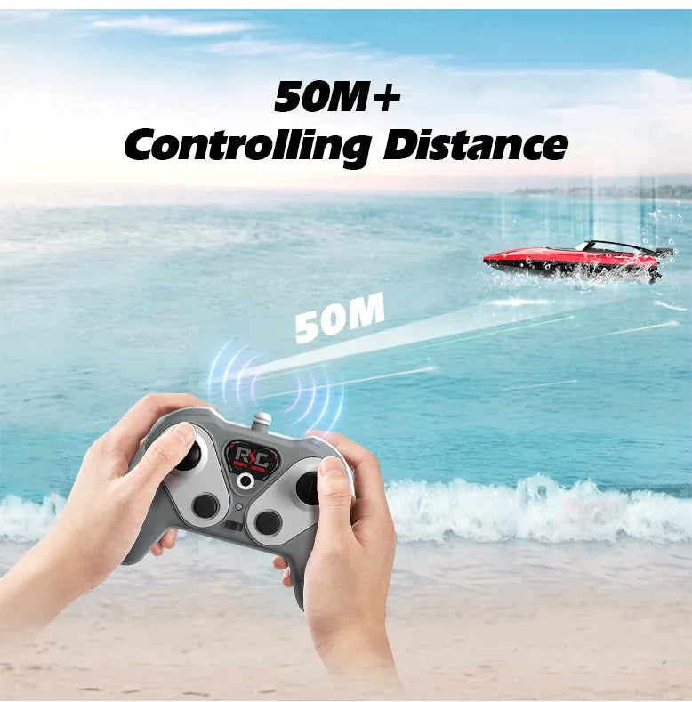 RC Battery Boat Ship 2.4Ghz High-Speed Remote Control Racing Ship Water Speed Boat Child Model Kids Boys Outdoor Pool Toys Gifts