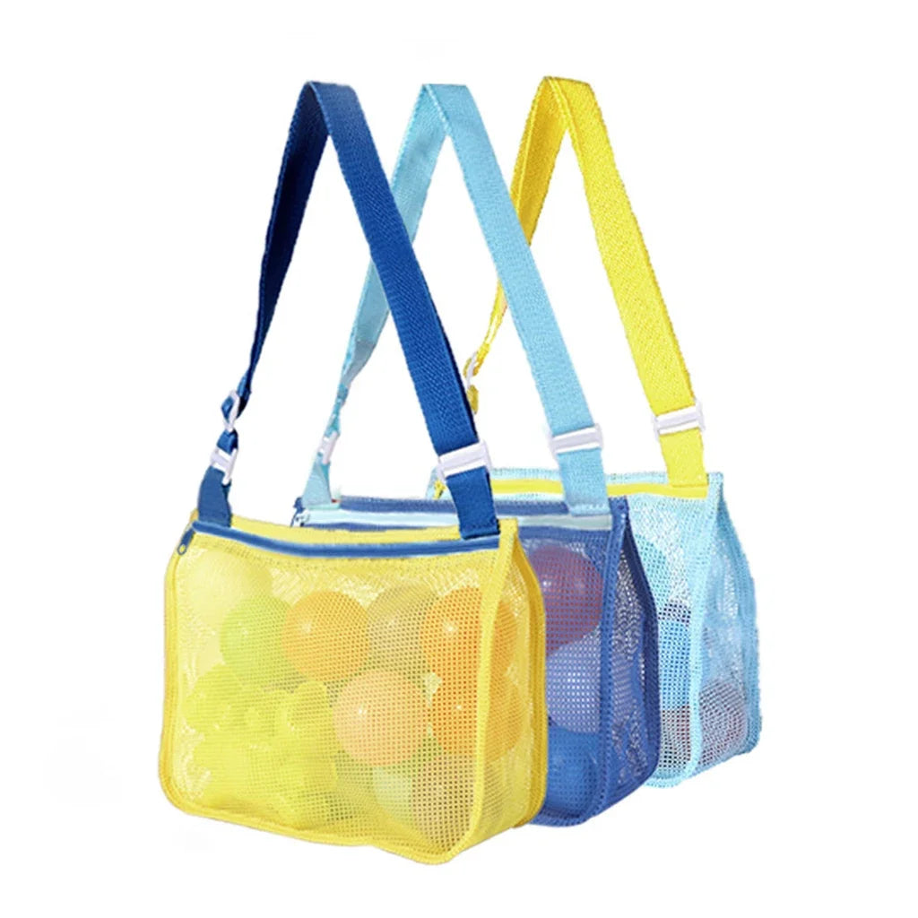 Foldable Beach Mesh Bag Children Sand Away Protable Kids Beach Toys Clothes Bags Storage Organizers Women Cosmetic Makeup Bag