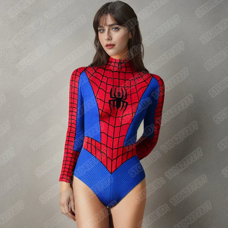 Spider Women Swimsuit Swimwear Spiderman Costumes Swimsuit for Women One-piece Swimsuits Jumpsuit Spider-Man Cosplay Bodysuit