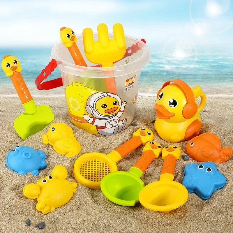 Summer Beach Set Toys For Kids Digging Sand Plastic Bucket Watering Bottle Shovels Children Beach Water Game Toys Tools