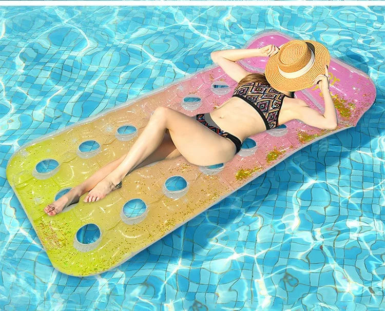 Versatile Inflatable Pool   Foldable Water Hammock Lounger for Adults, Ideal for Swimming Pool, Beach, Water Activities