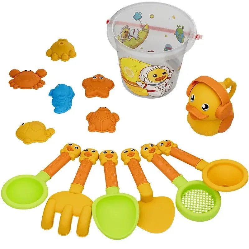 Summer Beach Set Toys For Kids Digging Sand Plastic Bucket Watering Bottle Shovels Children Beach Water Game Toys Tools