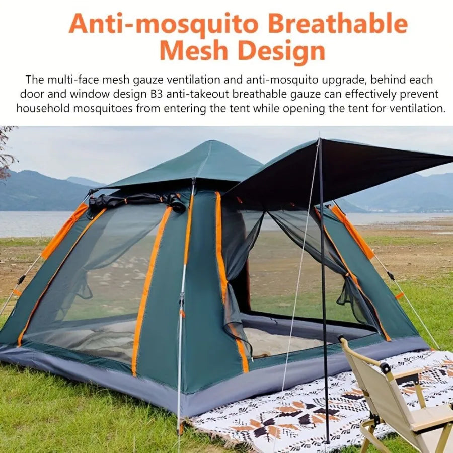 23 Person Camping Tent Outdoor Foldable Waterproof Tent with 2 Mosquito Nets Windows Carrying Bag for Hiking Climbing Adventure