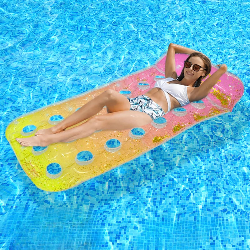 Versatile Inflatable Pool   Foldable Water Hammock Lounger for Adults, Ideal for Swimming Pool, Beach, Water Activities