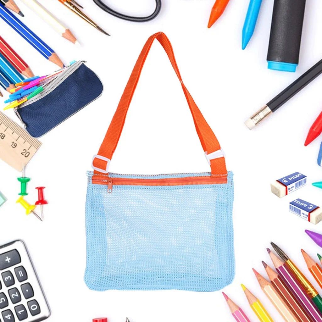 Foldable Beach Mesh Bag Children Sand Away Protable Kids Beach Toys Clothes Bags Storage Organizers Women Cosmetic Makeup Bag