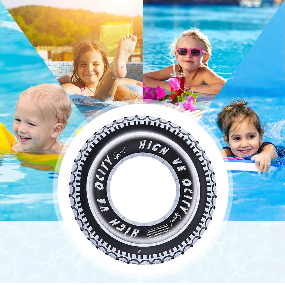 Inflatable Tire Swim Tube Pool Float Thickened Pool Floating Rings Inflatable Swimming Ring Air Mattress Water Play Beach Toys