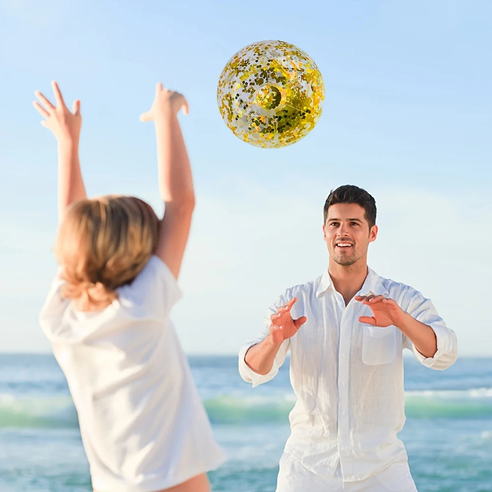 1pc Inflatable Beach Ball PVC Sequin Bal Summer Beach Swimming Pool Party Water Sports Fun Accessories