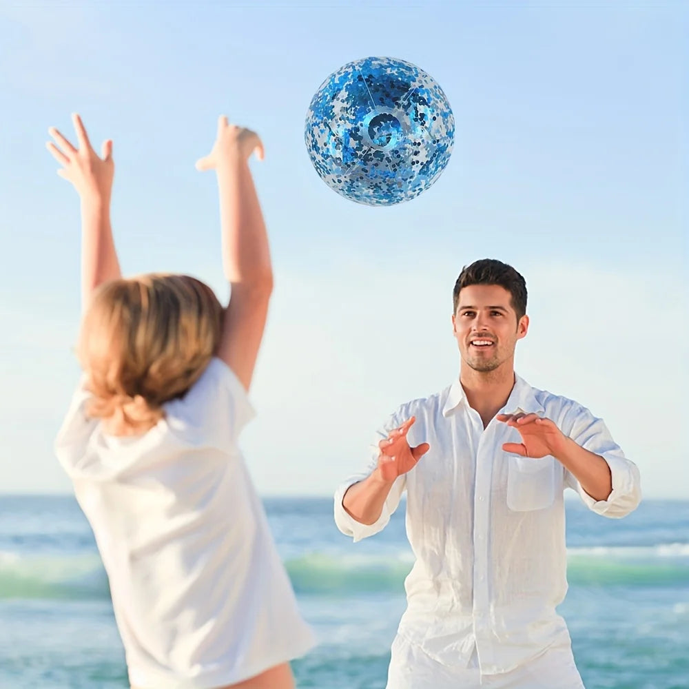 1pc Inflatable Beach Ball PVC Sequin Bal Summer Beach Swimming Pool Party Water Sports Fun Accessories