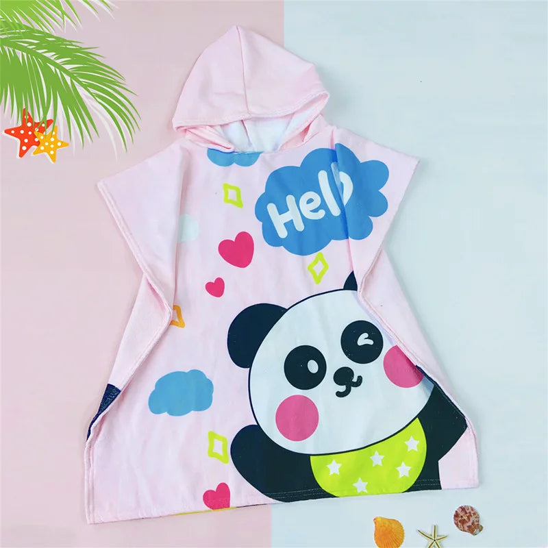 Hooded Kids Beach Towels Toddler Bath Towel Girls Boys Swim Cover-ups Pool Towels Quick Dry Lightweight Soft Microfiber Poncho