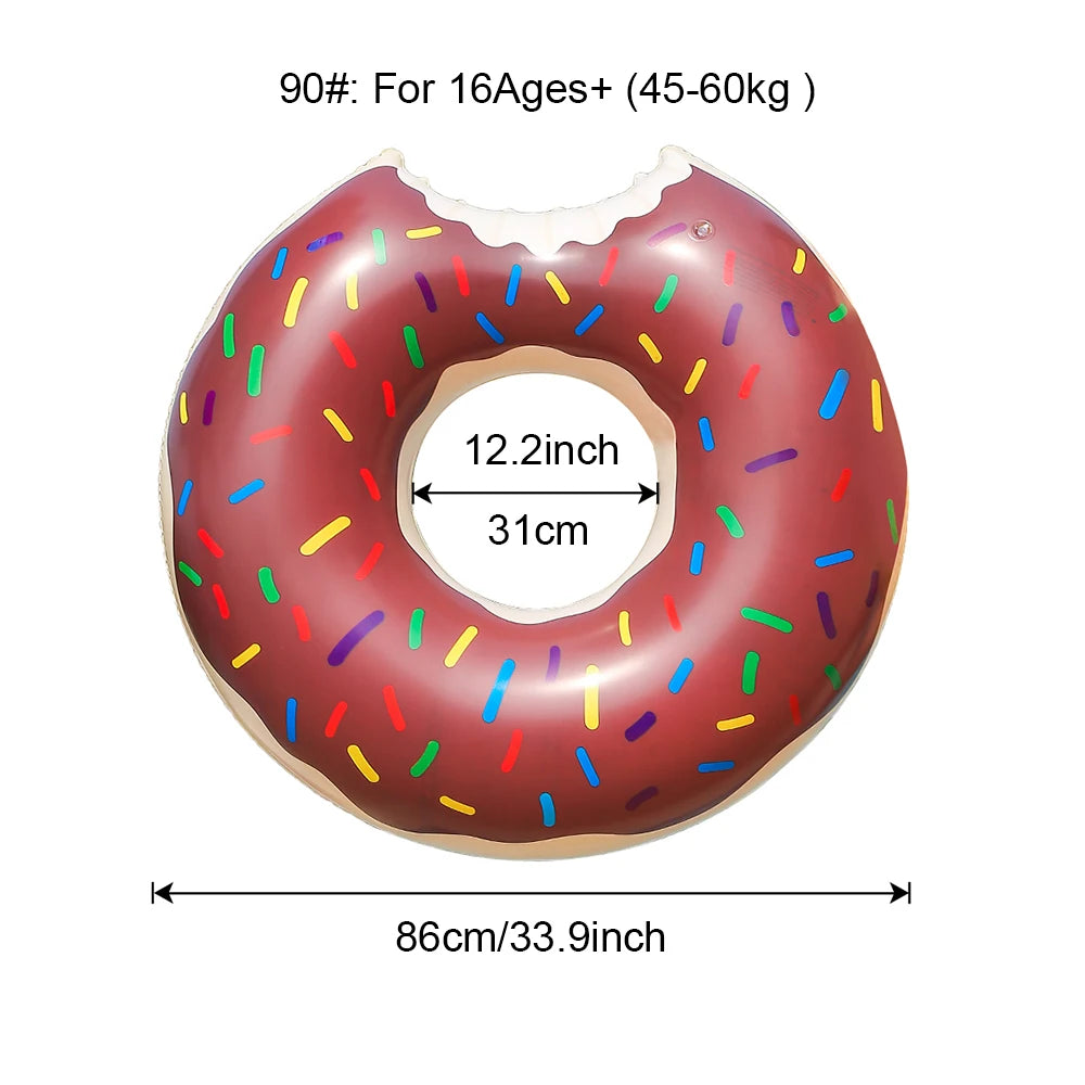 Inflatable Doughnut Swimming Ring,Beach Toys Pool Floats for Kids, Pool Swim Floaties for Adults