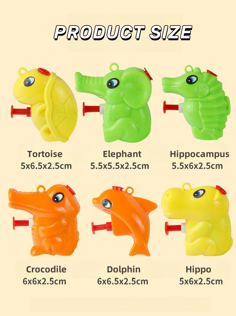6-24PCS Water Toys Sand Beach Toys Mini Water Gun Cartoon Design Outdoor Game Summer Toys Sport Party Toys Gifts