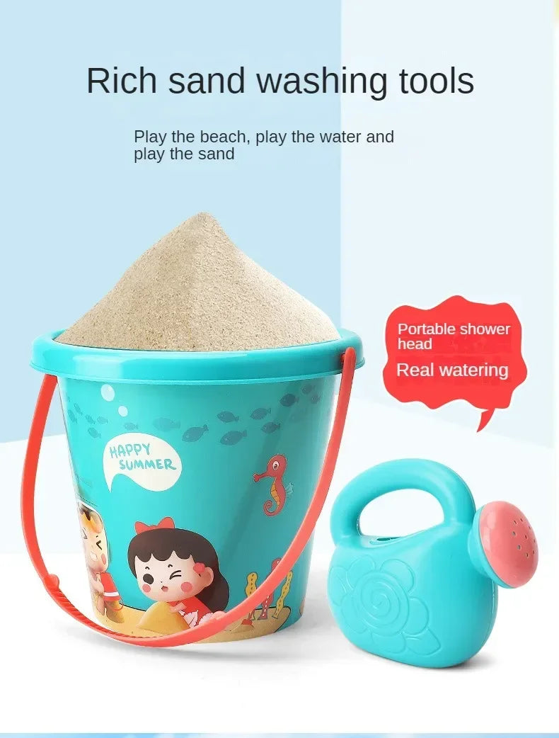 Summer Beach Set Toys For Kids Digging Sand Plastic Bucket Watering Bottle Shovels Children Beach Water Game Toys Tools