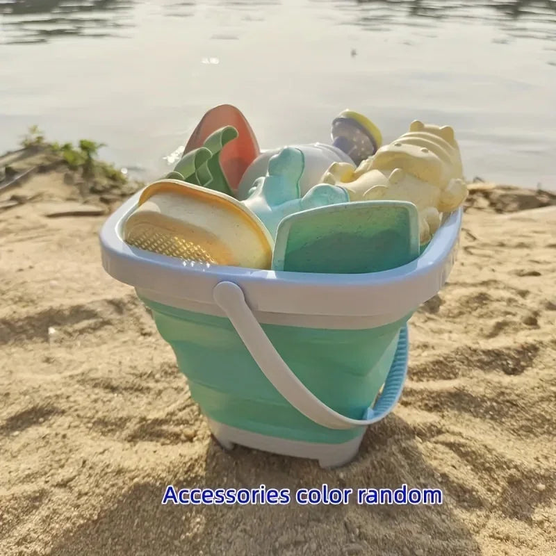 Kids Beach Sand Toys Set Beach Toys Sand Molds Beach Bucket Beach Shovel Tool Kit Sandbox Toys for Toddlers Outdoor Play Gift