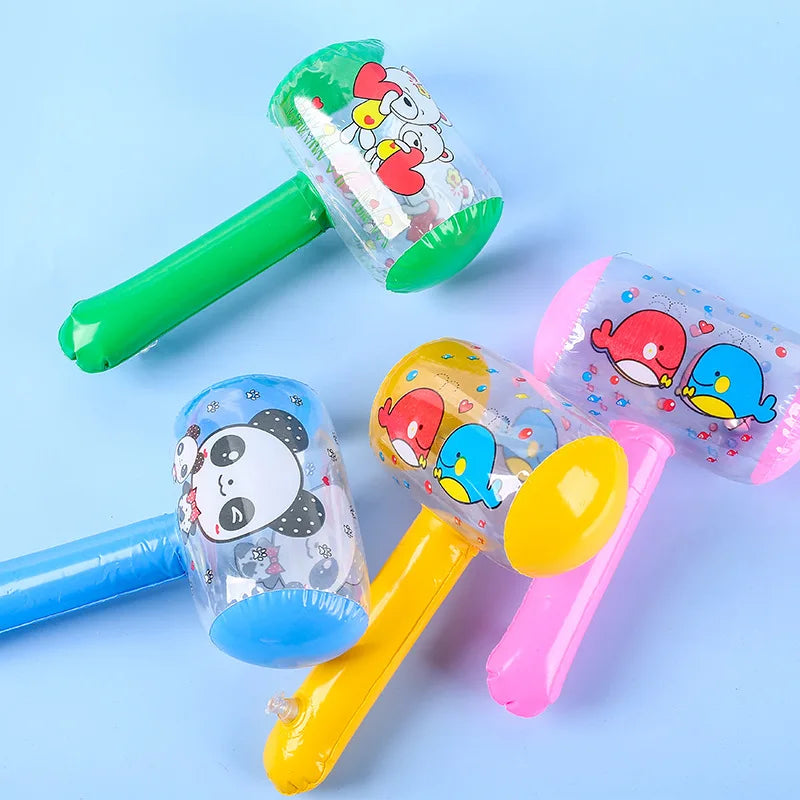 10Pcs Cute 3D Inflatable Hammer with Bell Pool Beach Toys for Kids Birthday Party Favors Baby Shower Gifts Treasure Goodie Bag