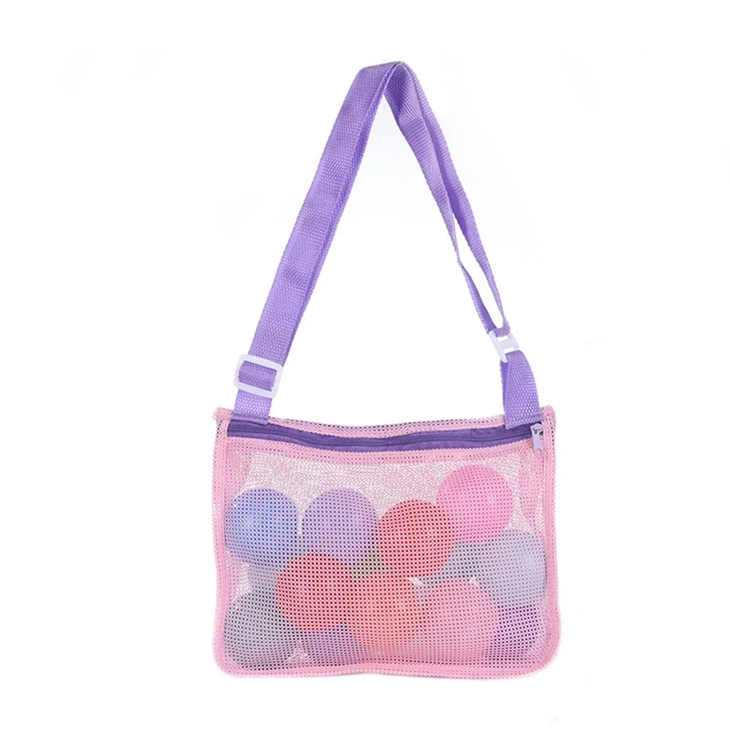 Foldable Beach Mesh Bag Children Sand Away Protable Kids Beach Toys Clothes Bags Storage Organizers Women Cosmetic Makeup Bag