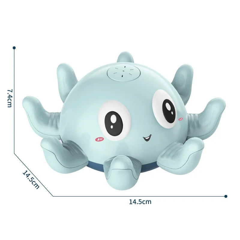 Electric Octopus Bath Toy with LED Lights & Music - Auto Water Sprinkler, BPA-Free Baby Bath Time Toy for Toddlers (Pool Gift)