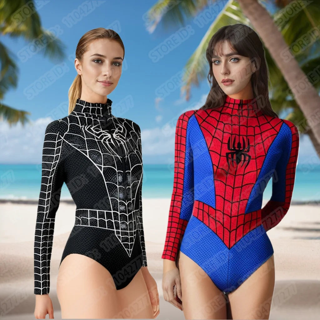 Spider Women Swimsuit Swimwear Spiderman Costumes Swimsuit for Women One-piece Swimsuits Jumpsuit Spider-Man Cosplay Bodysuit