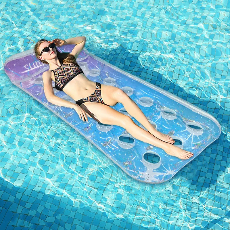 Versatile Inflatable Pool   Foldable Water Hammock Lounger for Adults, Ideal for Swimming Pool, Beach, Water Activities