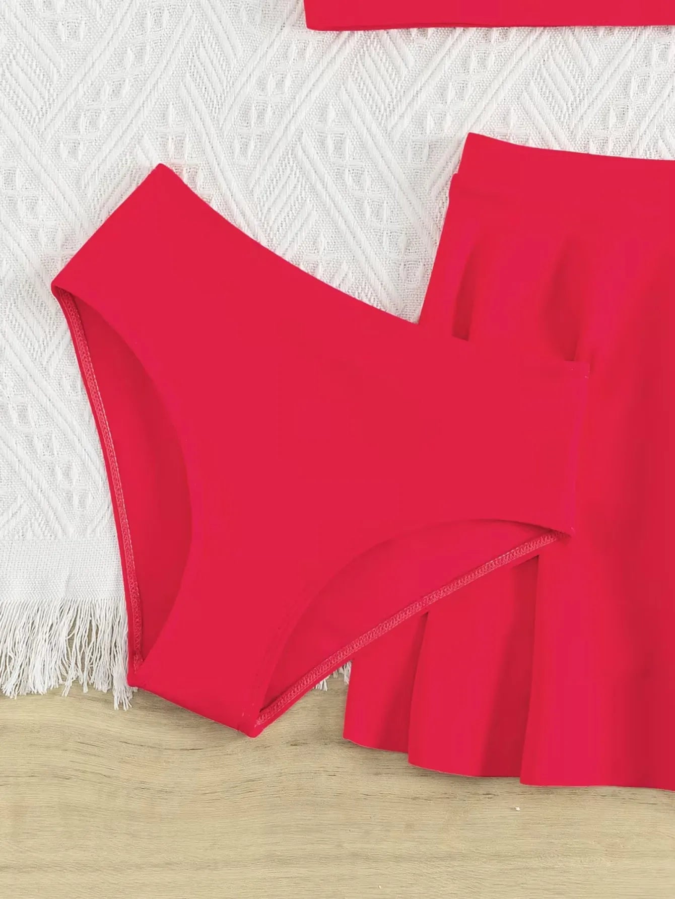 3 Pieces Bikinis With Skirt 2025 Girls Swimsuit Red Kids Swimwear Female Children's Bathers Bathing Swimming Swim Suit Beachwear