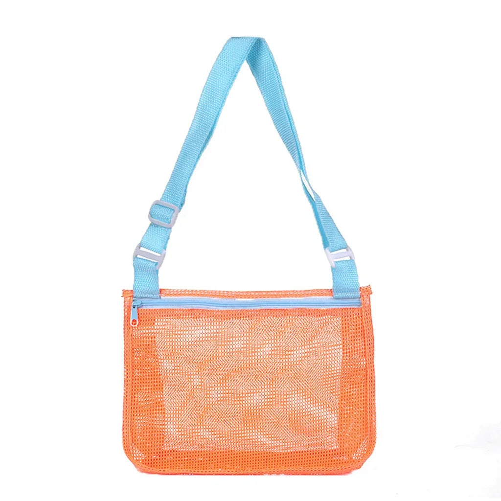 Foldable Beach Mesh Bag Children Sand Away Protable Kids Beach Toys Clothes Bags Storage Organizers Women Cosmetic Makeup Bag
