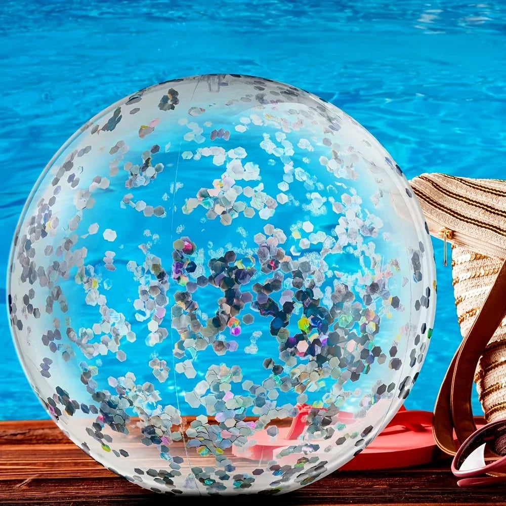 1pc Inflatable Beach Ball PVC Sequin Bal Summer Beach Swimming Pool Party Water Sports Fun Accessories