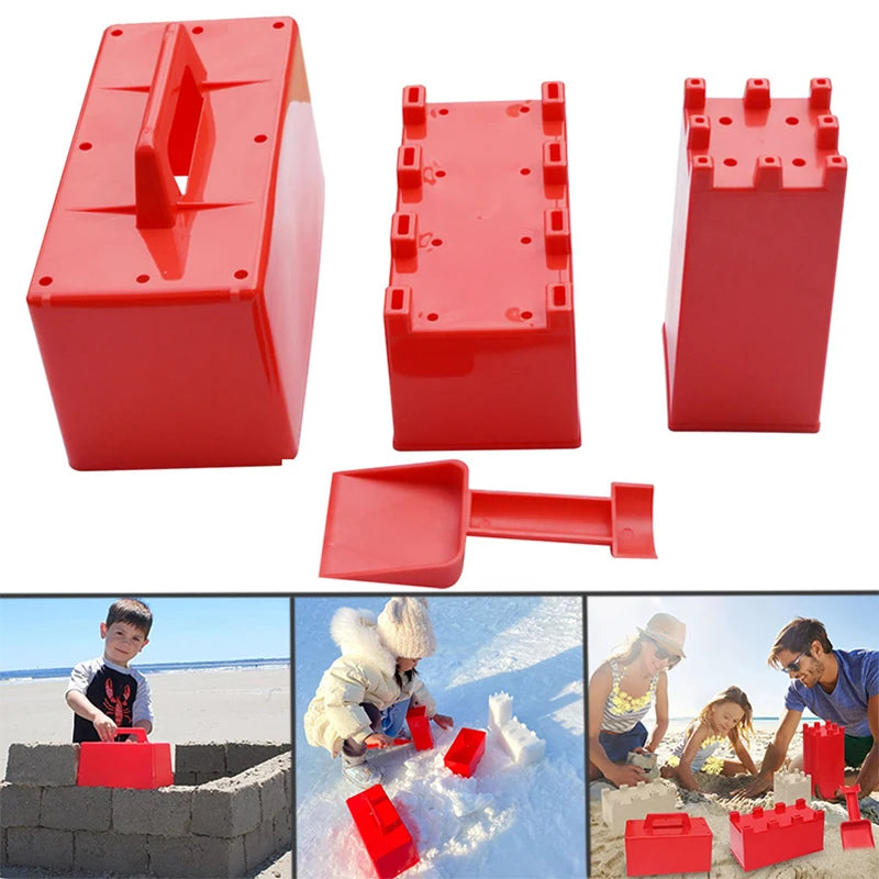 Children Snow Brick Mold Play Snow Tools Beach Toys Sandbox Castle Building Sand Brick Walls Molds Summer Outdoor Seaside Games