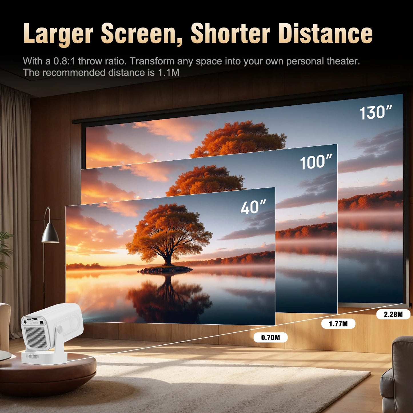 Magcubic HY310 Android 11 Projector 4K Native 1080P Auto Focus Native 330ANSI Dual Wifi BT5.4 Air Mouse Voice Home Outdoor Movie