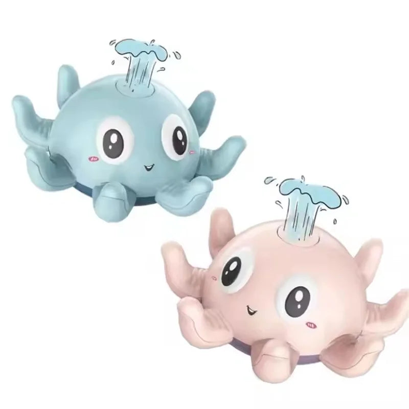 Electric Octopus Bath Toy with LED Lights & Music - Auto Water Sprinkler, BPA-Free Baby Bath Time Toy for Toddlers (Pool Gift)
