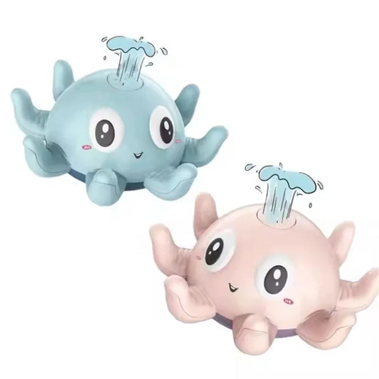 Electric Octopus Bath Toy with LED Lights & Music - Auto Water Sprinkler, BPA-Free Baby Bath Time Toy for Toddlers (Pool Gift)