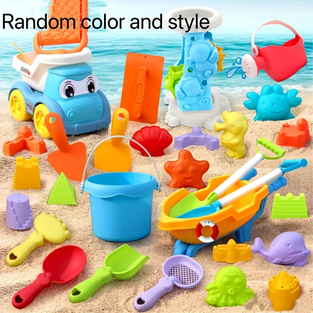 Beach Toys for Kids Sand Toys Set Sand Bucket Shovel Rake Toys for Beach Animal Dinosaur Molds Travel Sandbox Toys for Toddlers
