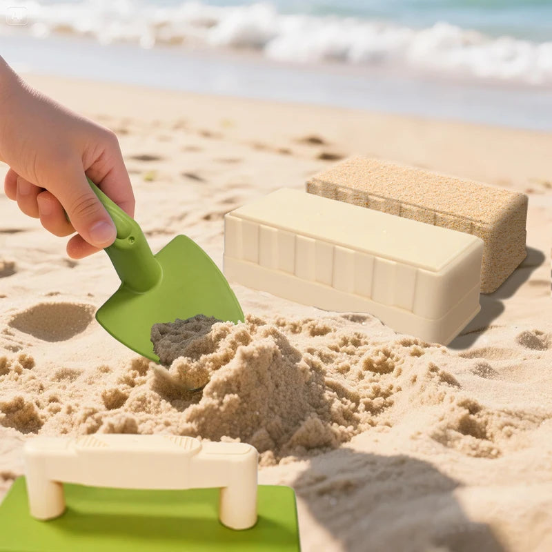 3PCS/Set Sand Beach Toys Fun Brick Maker Summer Outddor Beach Build Sand Castle Mold Digging Shovel Tools Children Birthday Gift