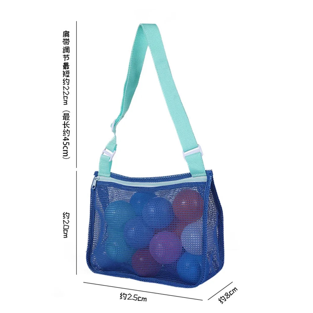 Foldable Beach Mesh Bag Children Sand Away Protable Kids Beach Toys Clothes Bags Storage Organizers Women Cosmetic Makeup Bag