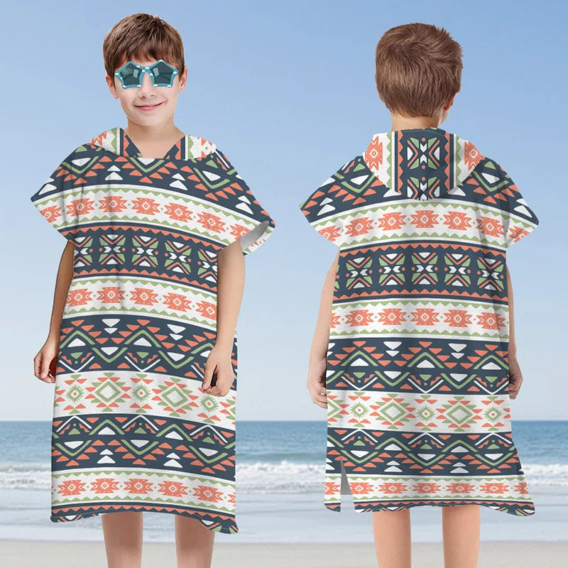 Hooded Kids Beach Towels Toddler Bath Towel Girls Boys Swim Cover-ups Pool Towels Quick Dry Lightweight Soft Microfiber Poncho