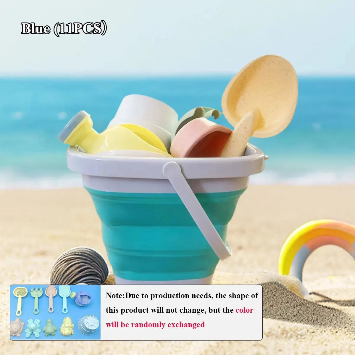 11 PCS Beach Toys for Kids Sand Toys Set for Toddlers Sandbox Toys with Bucket Shovel Rake Set Summer Outdoor Children Gift