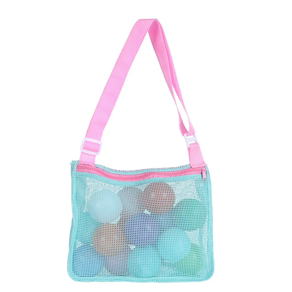 Foldable Beach Mesh Bag Children Sand Away Protable Kids Beach Toys Clothes Bags Storage Organizers Women Cosmetic Makeup Bag