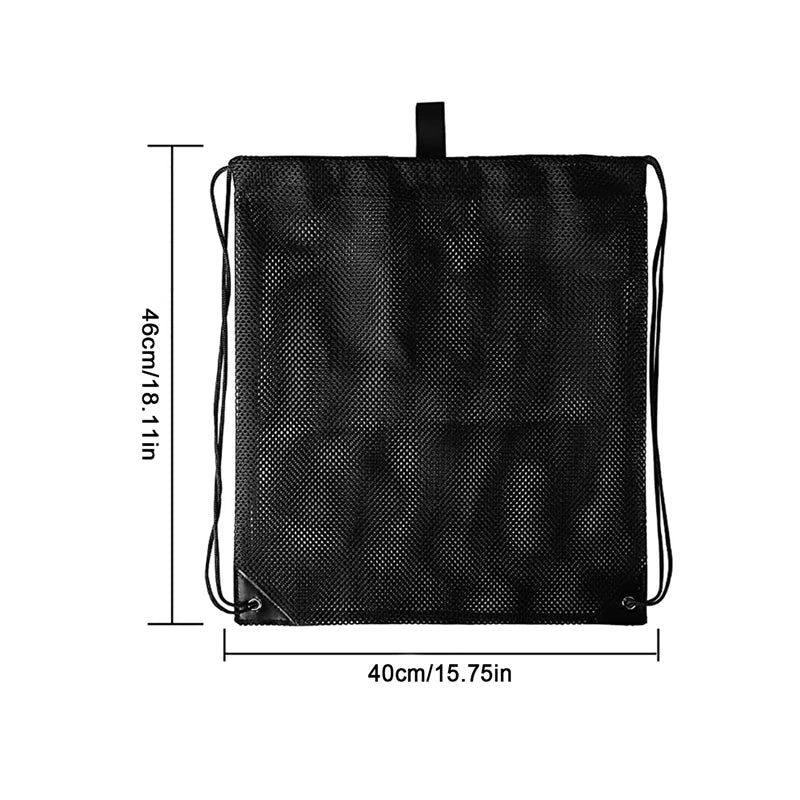 Heavy Duty Mesh Drawstring Backpack Bags Multifunction Ventilated Bag for Soccer ball, Gym Sports Equipment Storage Beach Toys
