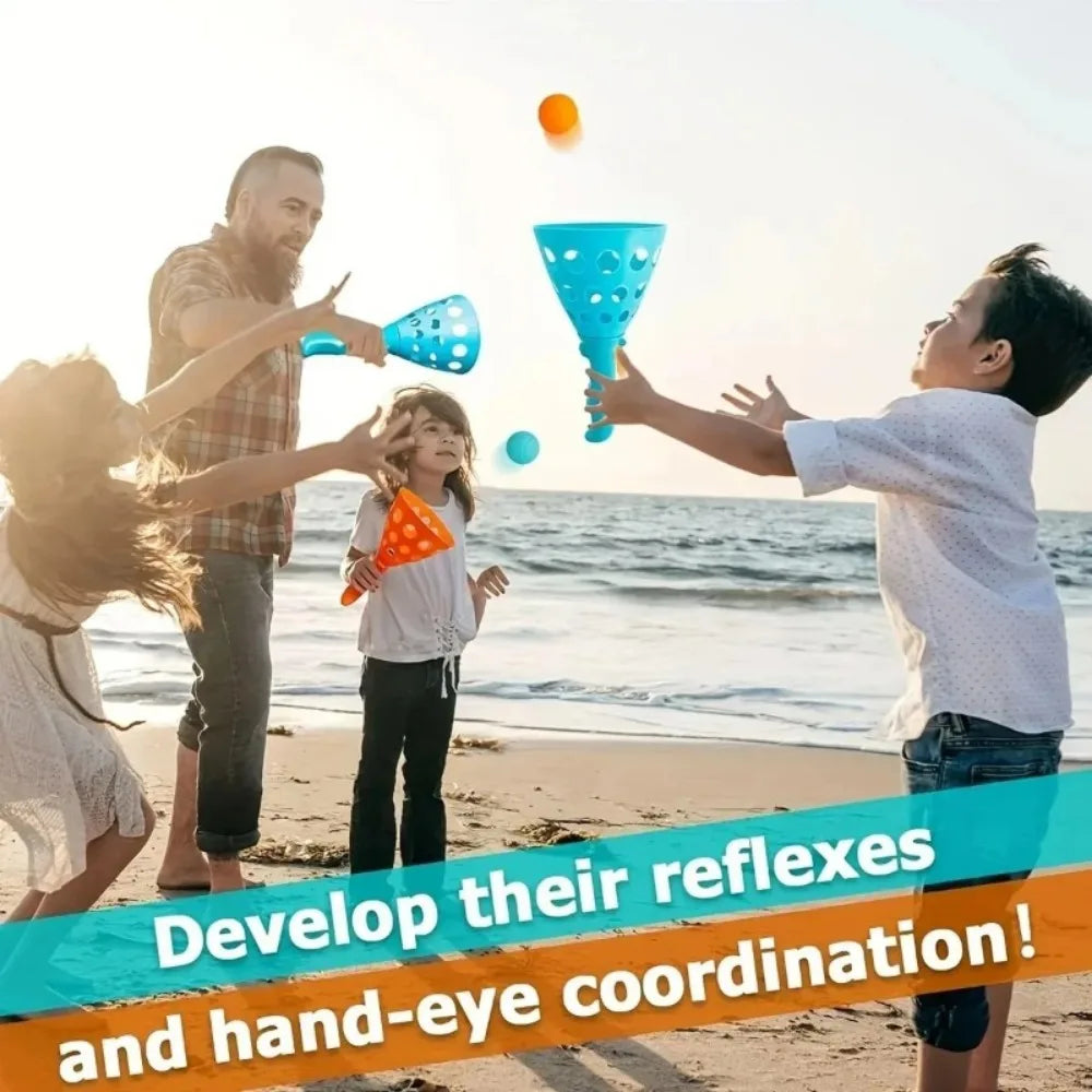 Fun Children's Ball Catching Game Ball Receiving Launcher Basketball Sports Toys Outdoor Indoor Interactive Parties Beach Toys