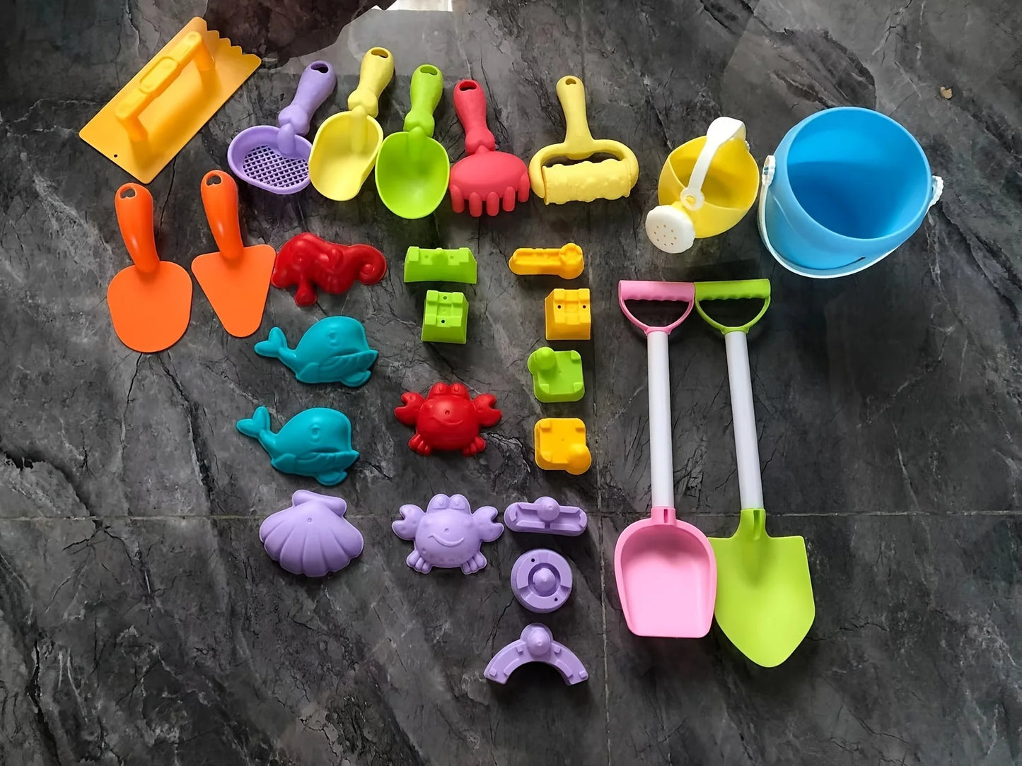 Beach Toys for Kids Sand Toys Set Sand Bucket Shovel Rake Toys for Beach Animal Dinosaur Molds Travel Sandbox Toys for Toddlers
