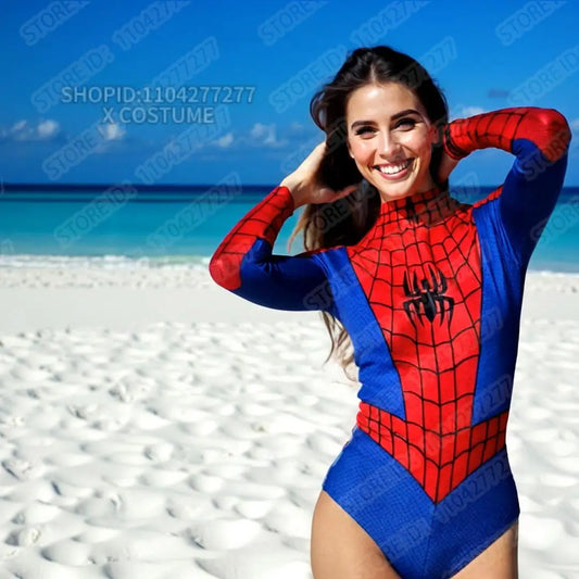 Spider Women Swimsuit Swimwear Spiderman Costumes Swimsuit for Women One-piece Swimsuits Jumpsuit Spider-Man Cosplay Bodysuit