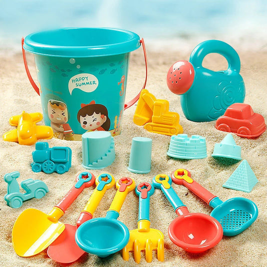 Summer Beach Set Toys For Kids Digging Sand Plastic Bucket Watering Bottle Shovels Children Beach Water Game Toys Tools