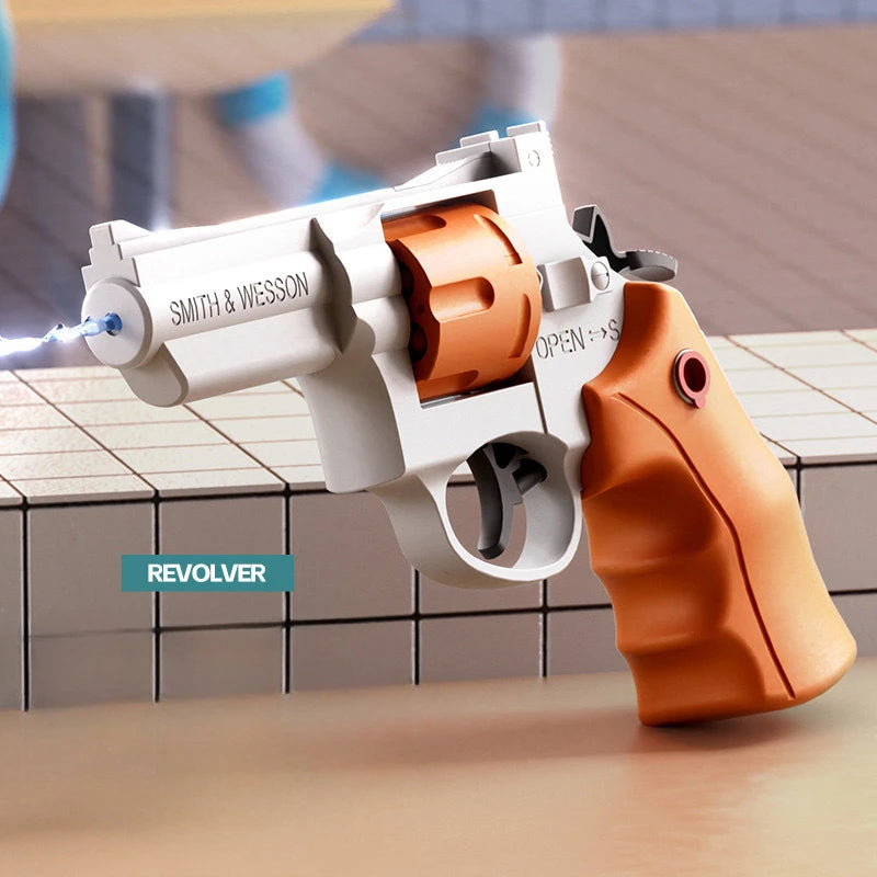 Revolver Water Gun Mechanical Continuous Water Gun Toy Outdoor Water and Beach Toys Kids Holiday Gifts
