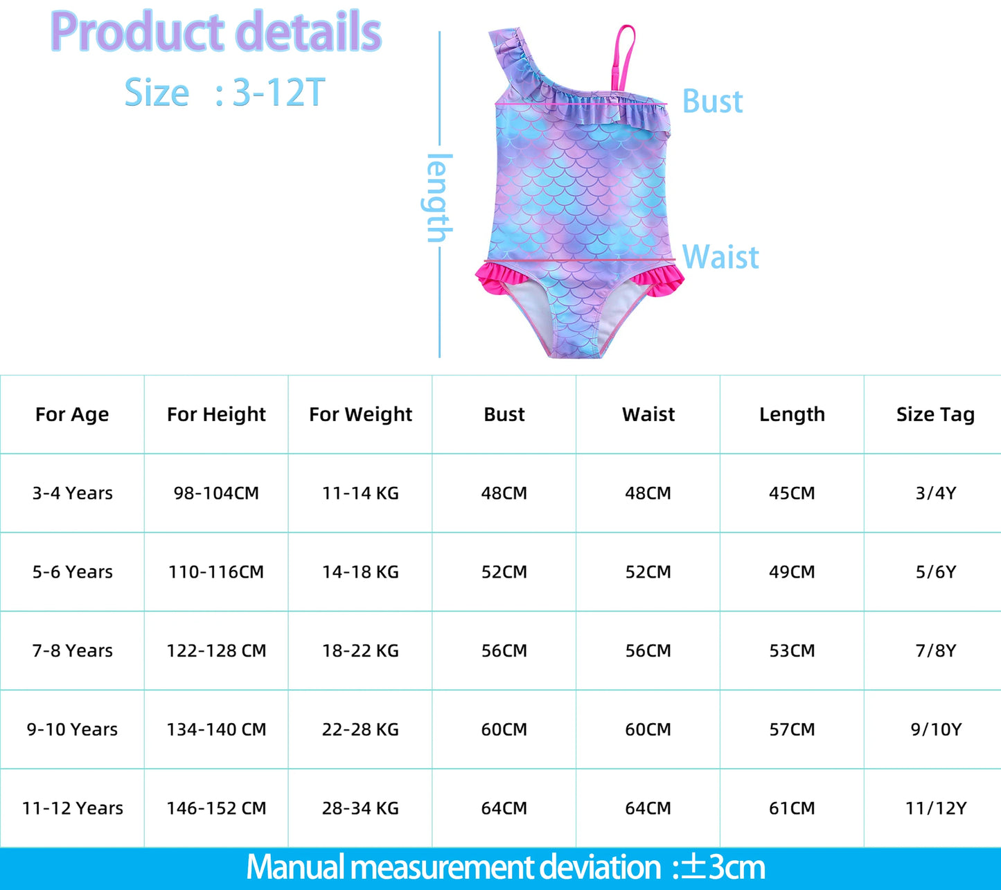 Moana Girls Swimsuit Fashion Mermaid Fish Scale One-Piece Bathing Suits Children's Dresses Summer Swimwear Beach Suit Kids Wear
